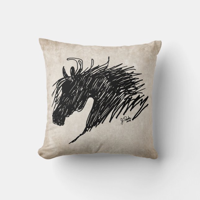 Almofada Arte abstrato Horse Head (Frente)