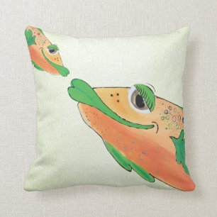 Almofada Arte adorável lunática e Funky dos peixes