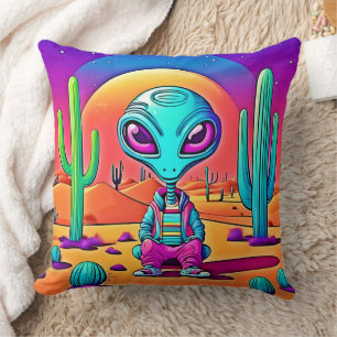 Almofada Arte Alienígena Descontraída no Deserto