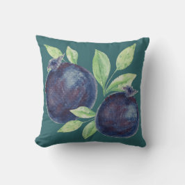 Almofada Arte Aquarela de Mirtilos Boho Roxo