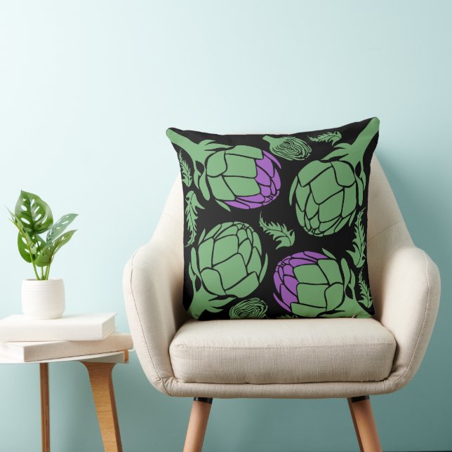 Almofada Arte Botânica de Alcachofra Decoração de Casa (Cadeira)