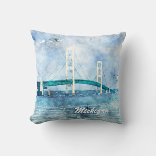 Almofada Arte Caqueira Censal da Ponte Mackinac