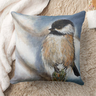 Almofada Arte Chickadee Bastante Preta