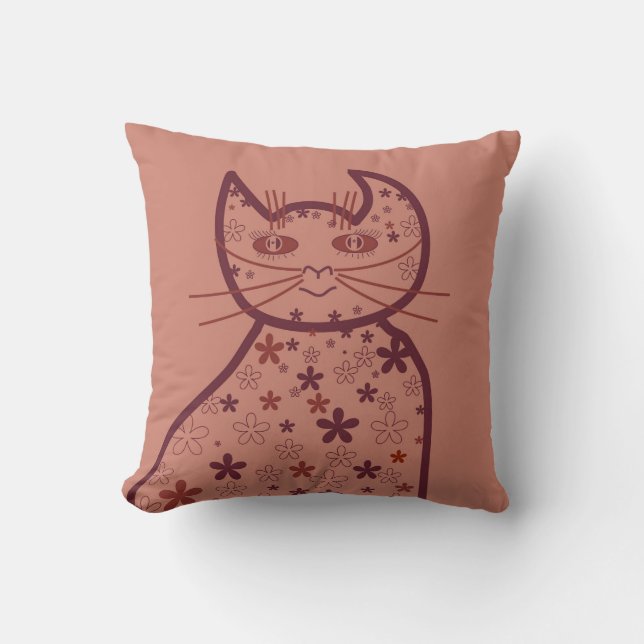 Almofada Arte, Clipart de Gato Fofo (Frente)