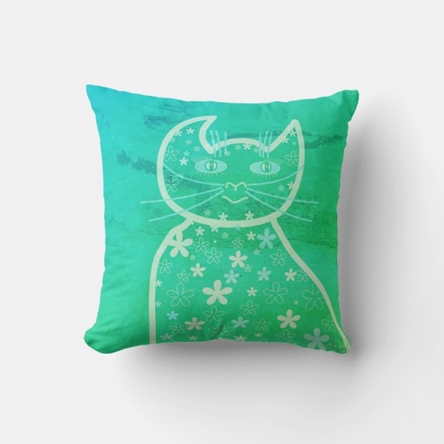 Almofada Arte, Clipart de Gato Fofo (Frente)