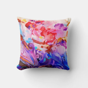 Almofada Arte colorida abstrata dos Brushstrokes da