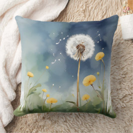 Almofada Arte Colorida Dandelion Watercolor