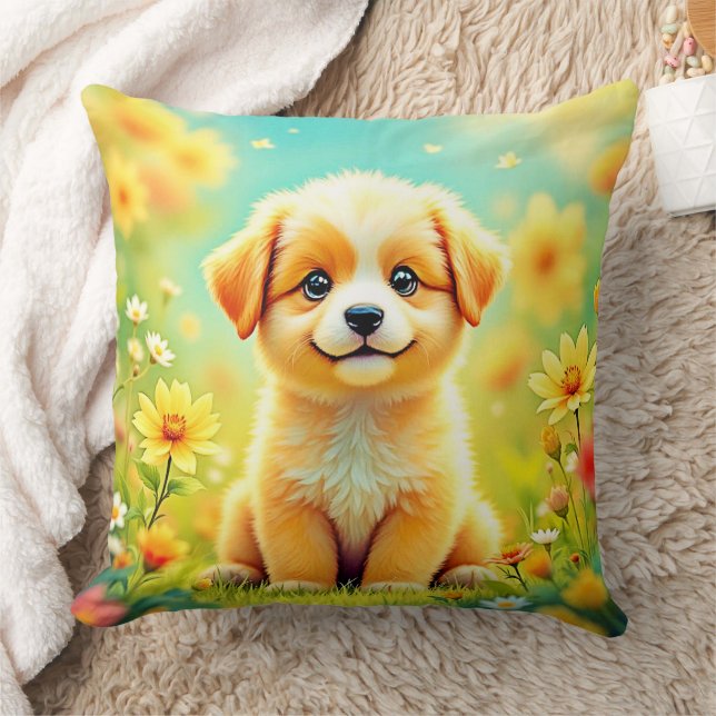 Almofada Arte com Flor Cachorro (Cobertor)