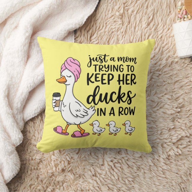 Almofada Arte com palavras de patos engraçados da mamãe (Cobertor)
