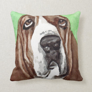 Almofada Arte da aguarela de Basset Hound