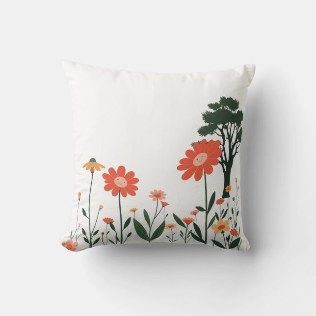 Almofada Arte da Natureza Vibrante para Casa e Presentes |  (Frente)