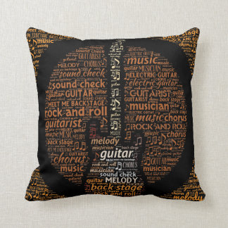 Almofada Arte da palavra do guitarrista do rolo da rocha n