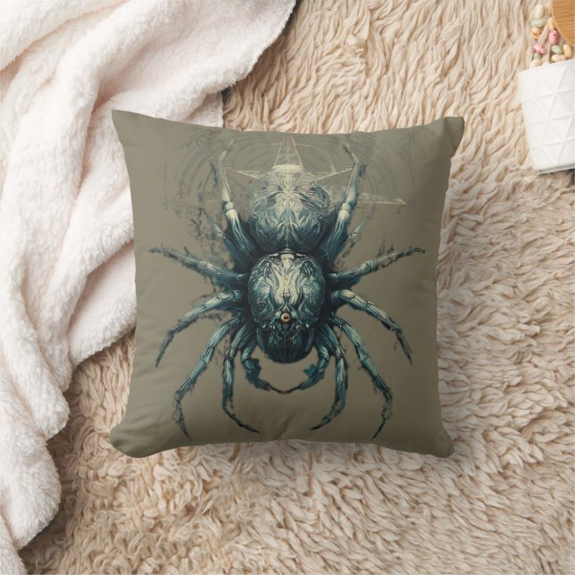 Almofada Arte das Trevas Geométrica Mística Aranha Oculta (Cobertor)