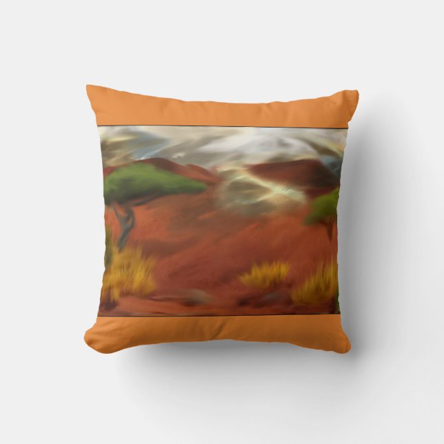 Almofada Arte de Abstrato do Outback Dawn australiano (Frente)