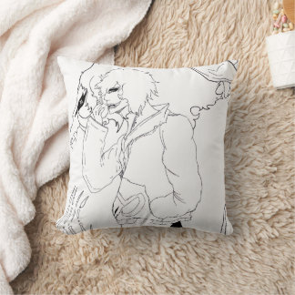 Almofada Arte de Anime Fantasia Sombria de Corvo e Demônio