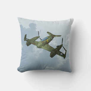 Almofada Arte de Aviação Militar de Vôo de Warbird Vintage