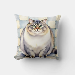 Almofada Arte de Azulejo de Aguarela do British Shorthair