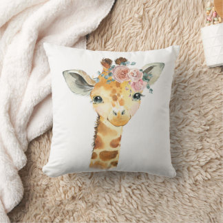 Almofada Arte de Berçário de Animais da Savana, Aquarela Gi