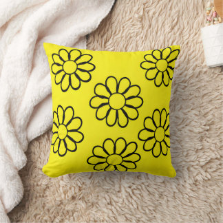 Almofada Arte de Berçário Floral Amarelo Brilhante