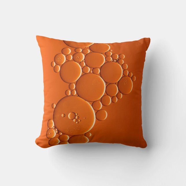 Almofada Arte de bolhas laranja (Frente)