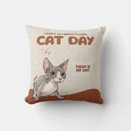 Almofada Arte de Celebração do Dia Internacional do Gato Sp