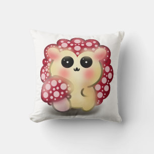 Almofada Arte de Cogumelo Vermelho Kawaii Fofoouriço