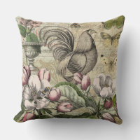 Arte de Colagem de Jardim com Galo Vintage: País F