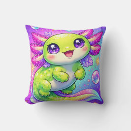 Almofada Arte de Criatura Kawaii Fantasia Pastel Axolote Fo