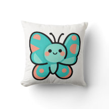 Arte de desenho animado de borboleta azul kawaii c