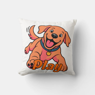 Almofada Arte de desenho animado de cachorrinho fofo e brin