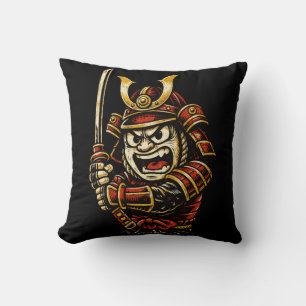 Almofada Arte de desenho animado de guerreiro samurai japon