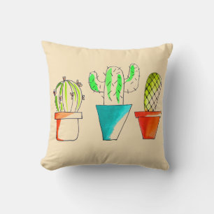 Almofada Arte de desenho de cacto mexicano bonito