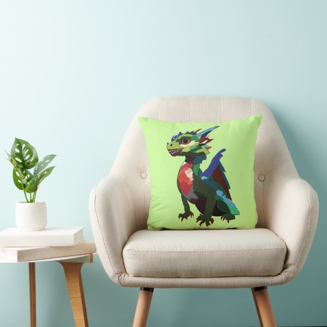 Almofada Arte de Dragão Colorido (Cadeira)