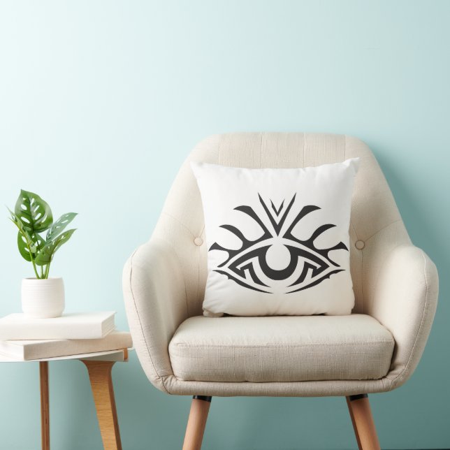 Almofada Arte de Estilo de Tatuagem com Tinta Preta Mínima (Cadeira)