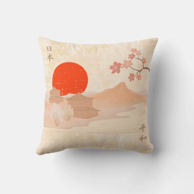 Almofada Arte de Estilo Japonês (Verso)