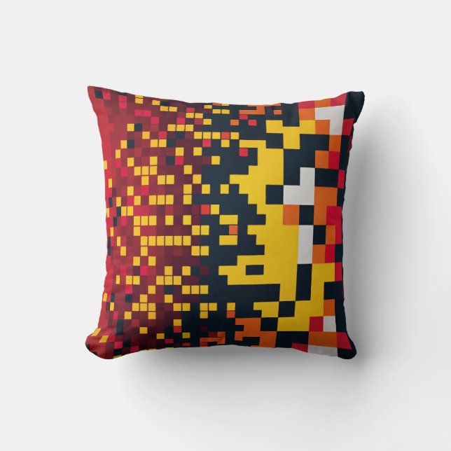 Almofada Arte de explosão de pixel vibrante (Frente)