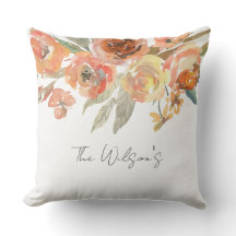 Arte de Família Floral em Aquarela NOME Recém-Casa