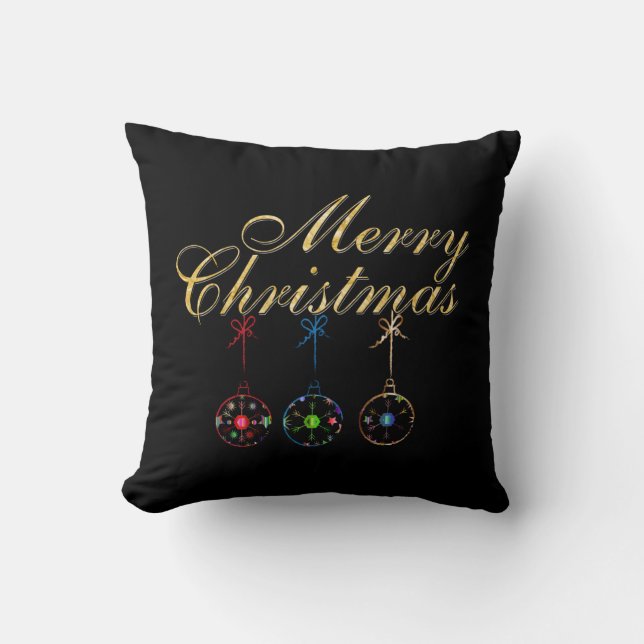 Almofada Arte de floco de neve elegante de Natal (Frente)