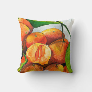 Almofada Arte de fruta de cor laranja mandarina