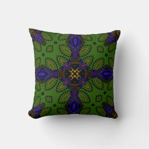 Almofada Arte de Fusão Verde+Espetáculo Indigo