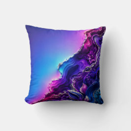 Almofada Arte de Geodo de Ágata Azul Roxo | Abstrato de Már