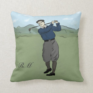 Almofada Arte de golfe do Estilo de Vintage Monogramas