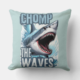 Almofada Arte de Grafite de quebra-onda de tubarão azul e p