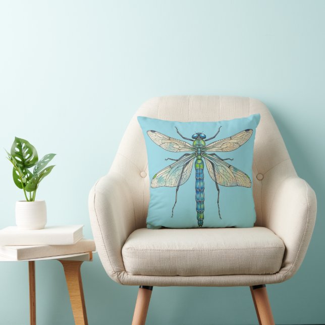 Almofada Arte de inseto de design de libélula entomologia E (Cadeira)