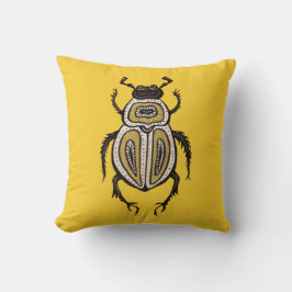 Almofada Arte de Insetos Amarelo de Beetle