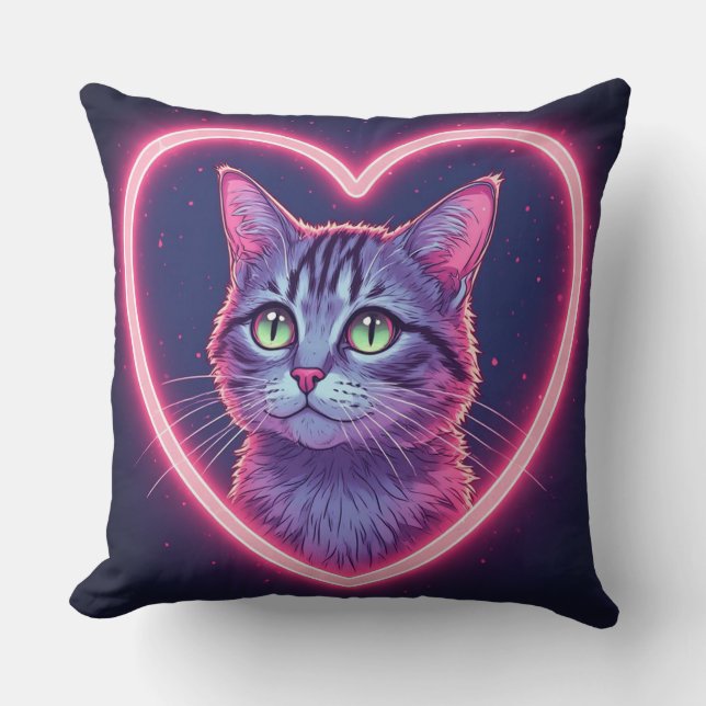 Almofada Arte de Kitty Brilhante Amor | Presente Romântico  (Frente)