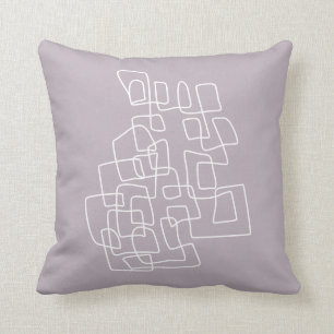 Almofada Arte de Linha Abstrato de Lilac Lilac Curta Contem