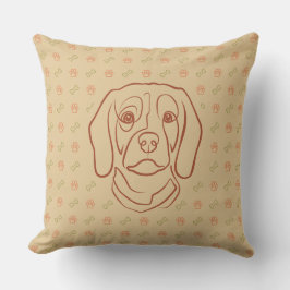 Almofada Arte de Linha Beagle, Elegância com Atitude
