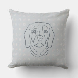 Almofada Arte de Linha Beagle, Elegância com Atitude