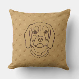 Almofada Arte de Linha Beagle, Elegância com Atitude